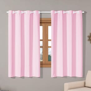 Cortina Básica Oxford 2,00M X 1,40M Para Sala E Quarto Rosa