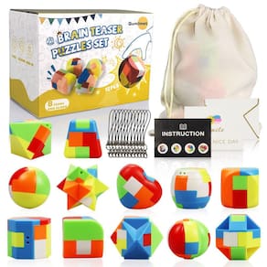 Quebra-cabeças Brain Teaser Quimimet, 12 unidades para crianças, adolescentes e adultos