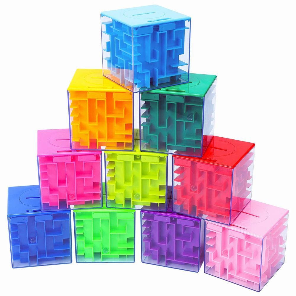 Caixa de quebra-cabeça Money Maze, pacote com 10 unidades Lumiparty para crianças e adultos