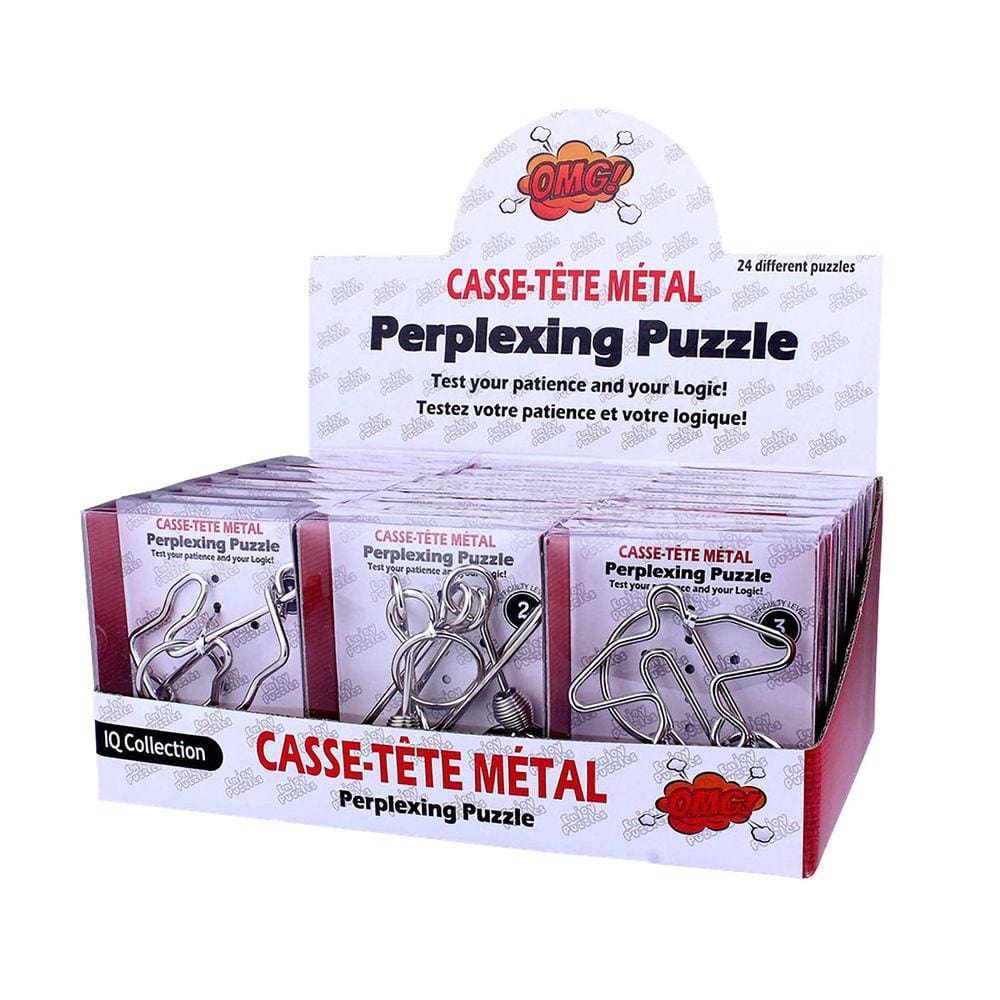 Conjunto de quebra-cabeças de metal AHYUAN Sorted, pacote com 24 unidades com caixa de papel para presente