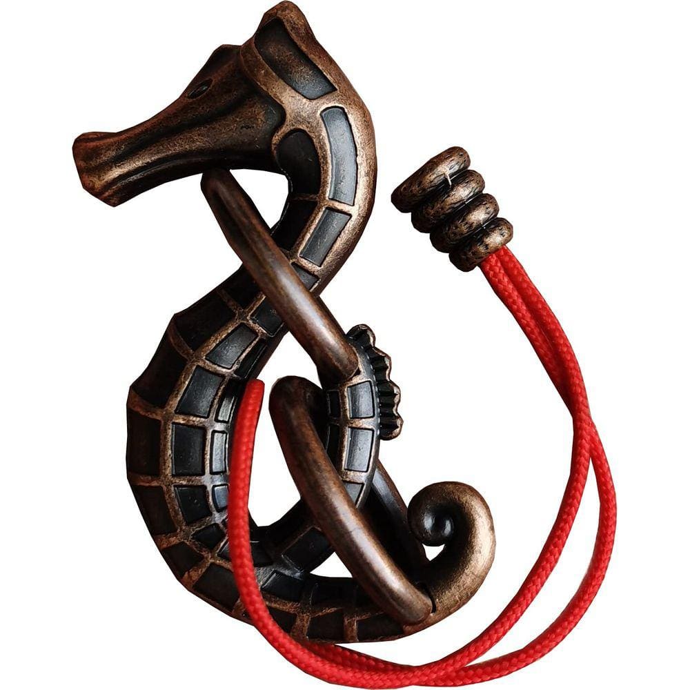 Quebra-cabeça Brain Teaser GINFH Cast Metal Seahorse & Rope