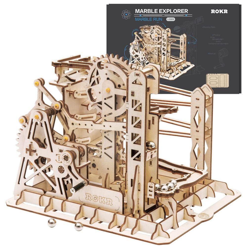 Quebra-cabeça de madeira de montagem 3D ROKR Lift Coaster LG503 14+ Years