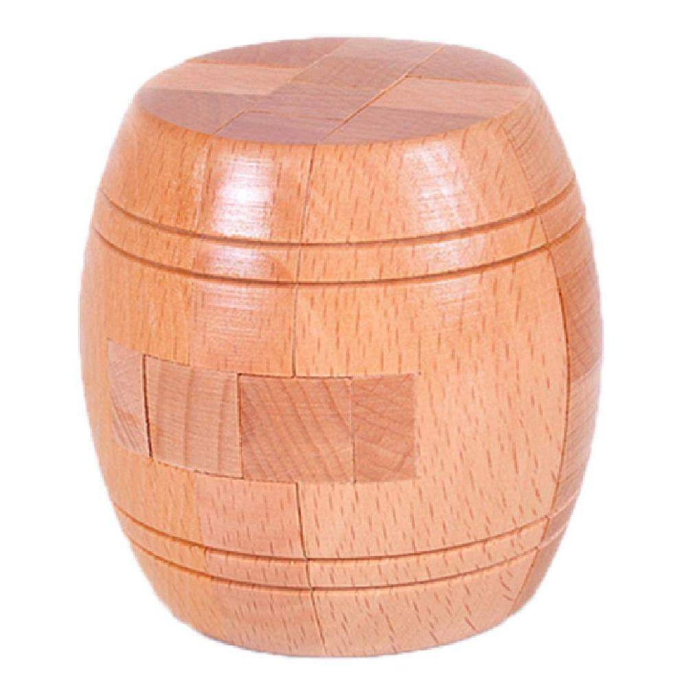 Puzzle Toy SHUYUE Barril de pó feito à mão em madeira para crianças/Adu