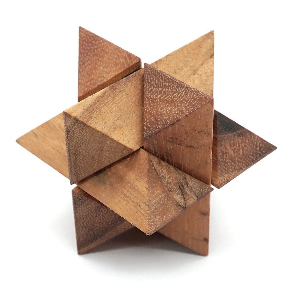Jogo de quebra-cabeça Wooden Star Cube Brain Teasers para crianças e adultos