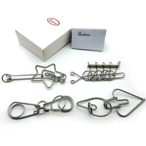 Conjunto de quebra-cabeças Metal Brain Teasers Zooshine para crianças e adultos