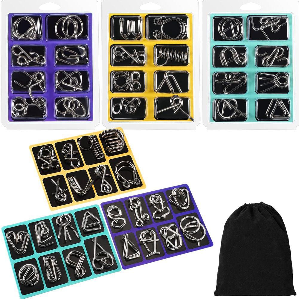 Quebra-cabeças de metal Poen Hanayama Brain Teaser para adultos 48 unidades