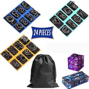 Conjunto de quebra-cabeças de metal FXYRTKLCZ Luban Lock 24 peças Brain Teaser
