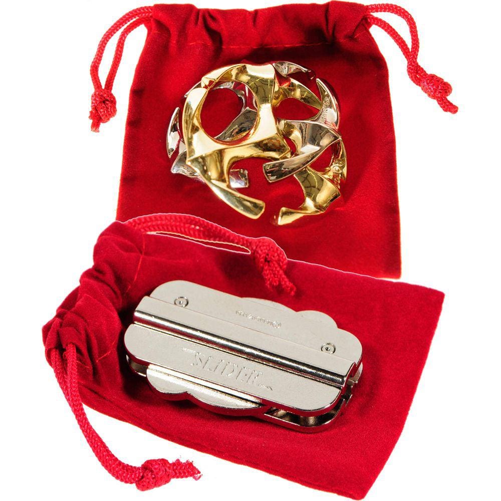 Puzzle Hanayama Rotor and Slider 2020 com bolsas vermelhas