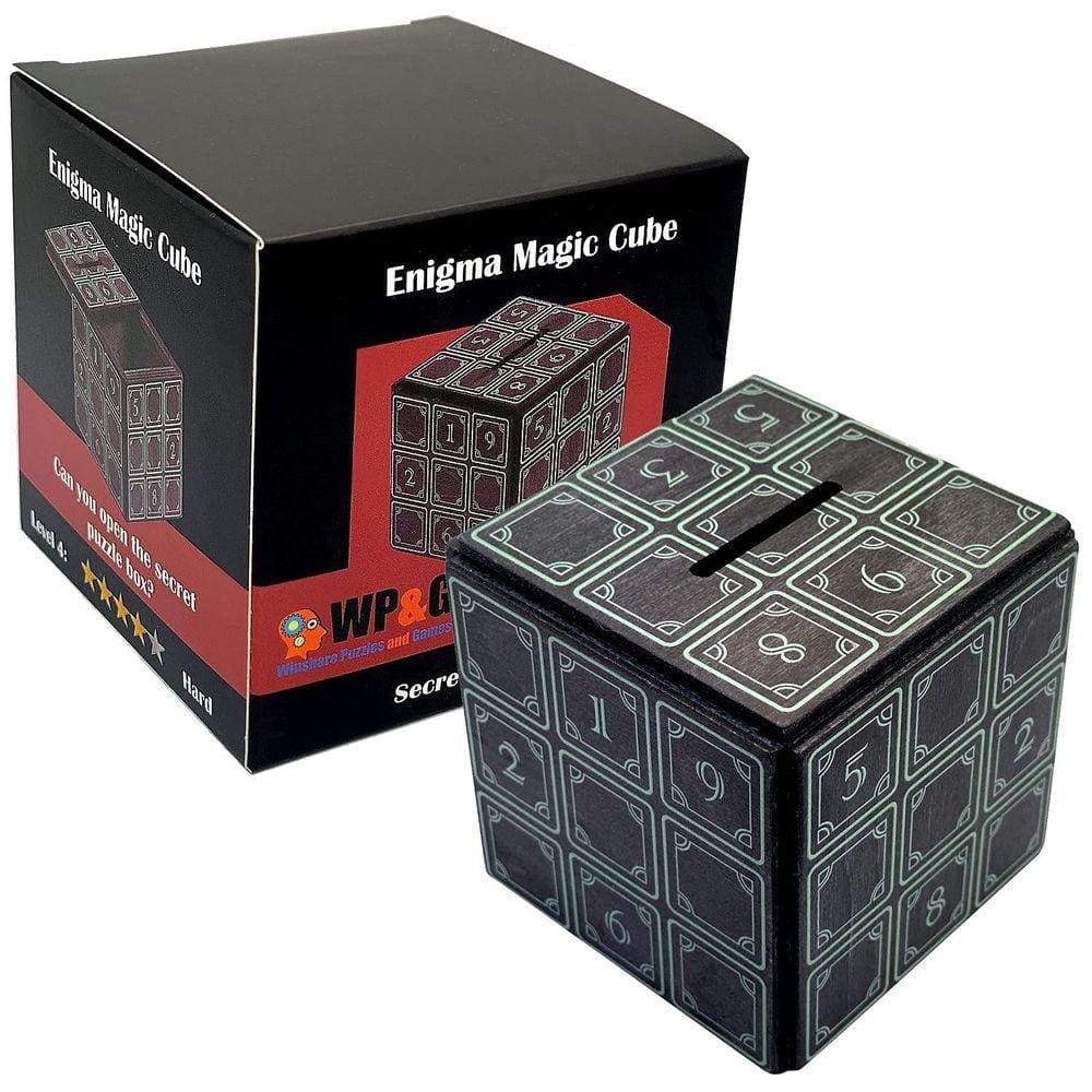 Puzzle Box Enigma Magic Cube Money Porta-presentes de madeira