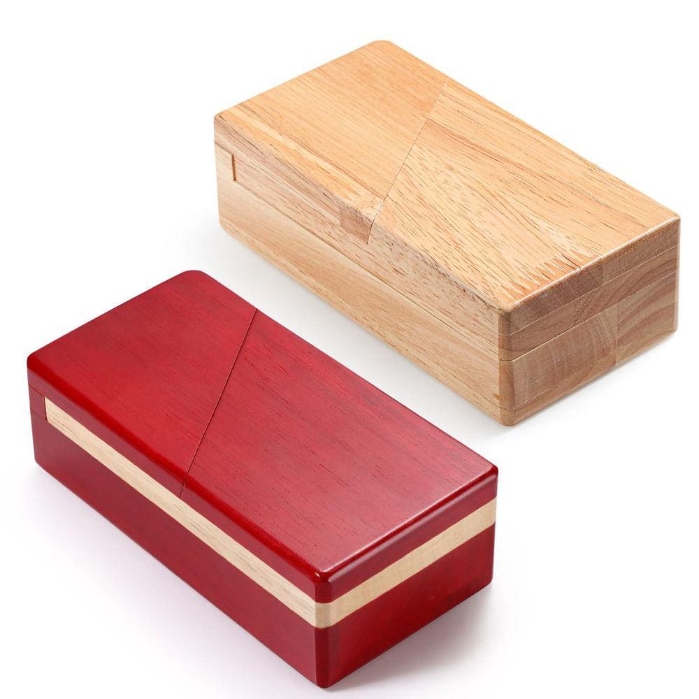 Puzzle Box Zhanmai, pacote com 2 unidades, Secret Opening Wood 3D Brain Tease