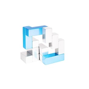 Puzzle Toy PLAYABLE ART Mini Metal Cube, cor azul prateado