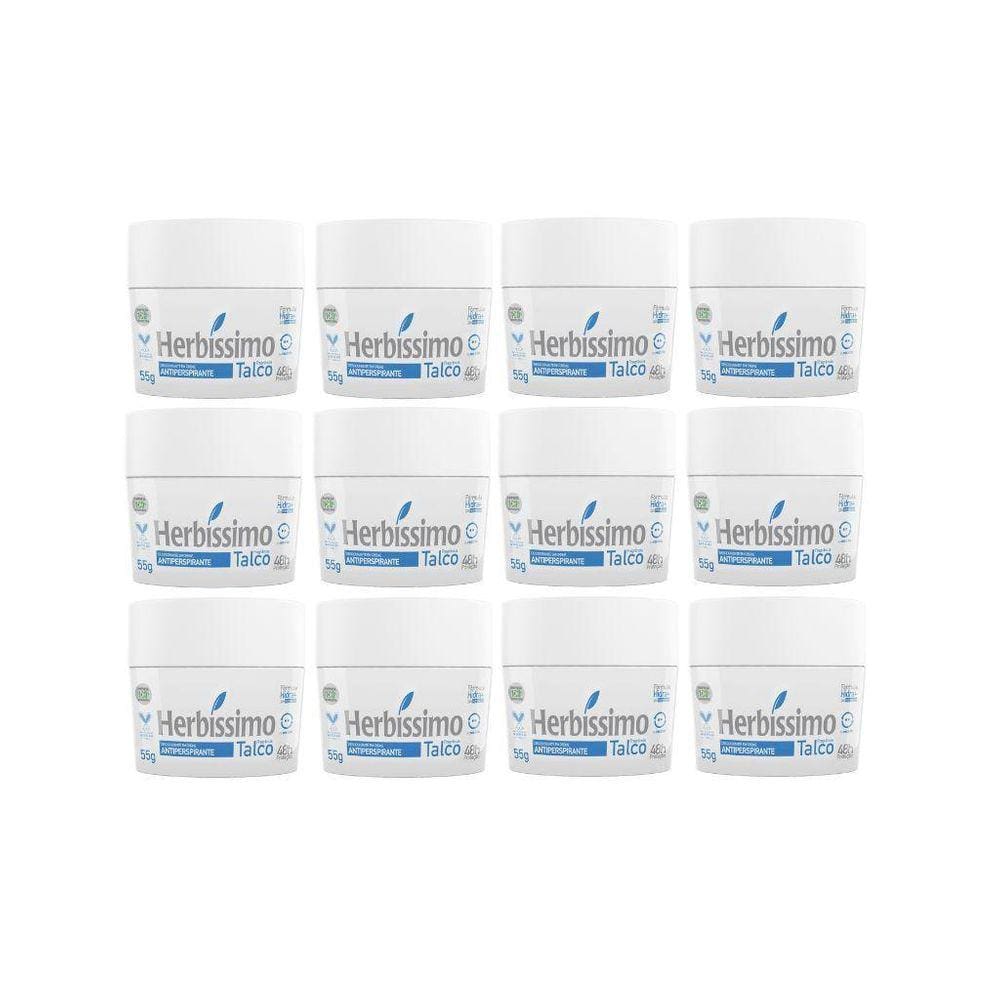 Desodorante Creme Herbíssimo 55G Talco - Kit Com 12Un