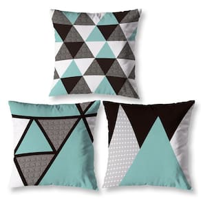Kit 3 Capas De Almofada 40Cm X 40Cm Estampadas Geo Verde