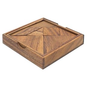 Quebra-cabeça Tangram de madeira SiamMandalay Deluxe feito à mão com presente B