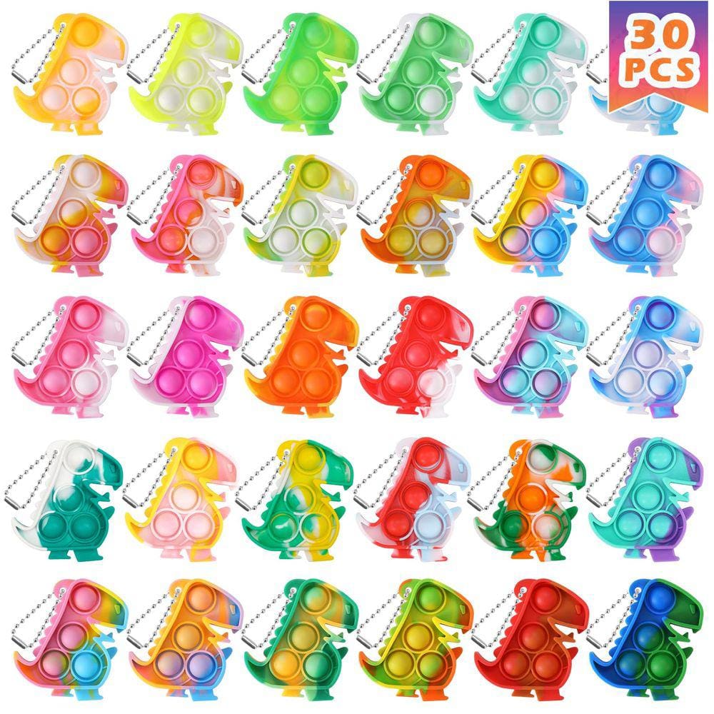 Pacote de 30 chaveiros Party Favors Dinosaur para crianças de 4 a 8 anos