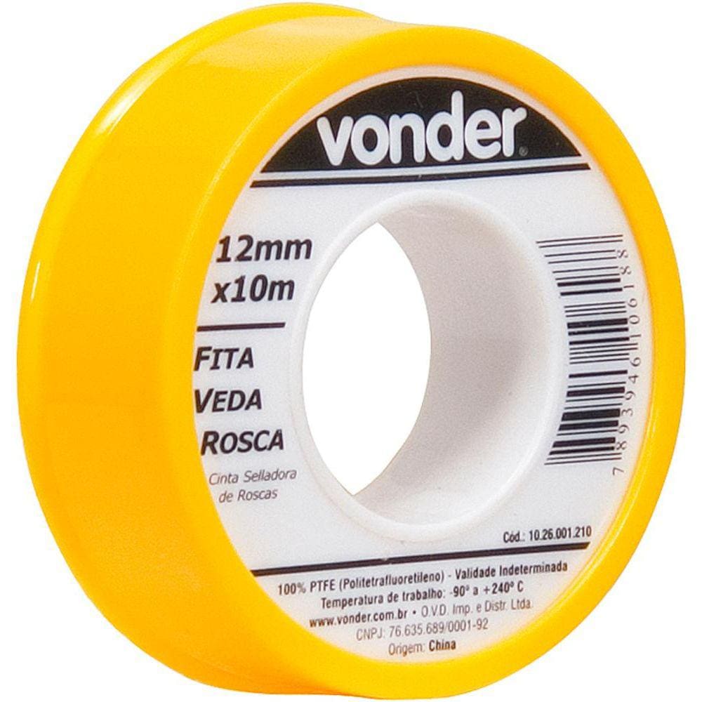 Fita veda rosca 18mmx50m ptfe teflon - Vonder