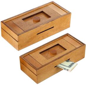 Caixa de quebra-cabeça Yilloog Secret Brain Teaser Wood, 2 peças com oculto
