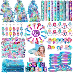 Lembrancinhas de festa Eunvabir Mermaid 128 unidades para crianças com acesso ao cabelo