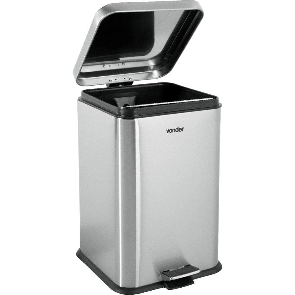 Lixeira Retangular 20L Inox Vonder