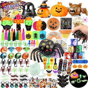 Lembrancinhas de festa de Halloween Kienul, 200 unidades para crianças com caixa de tesouro