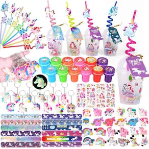 Lembrancinhas de festa MOVINPE Unicorn Personalize copos com brinquedos