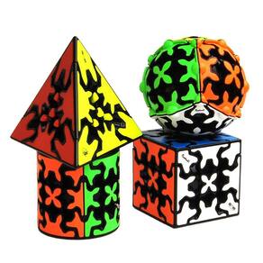 Conjunto de cubos de quebra-cabeça Yealvin Gear para crianças com 3x3 Gear Cube, 4 unidades