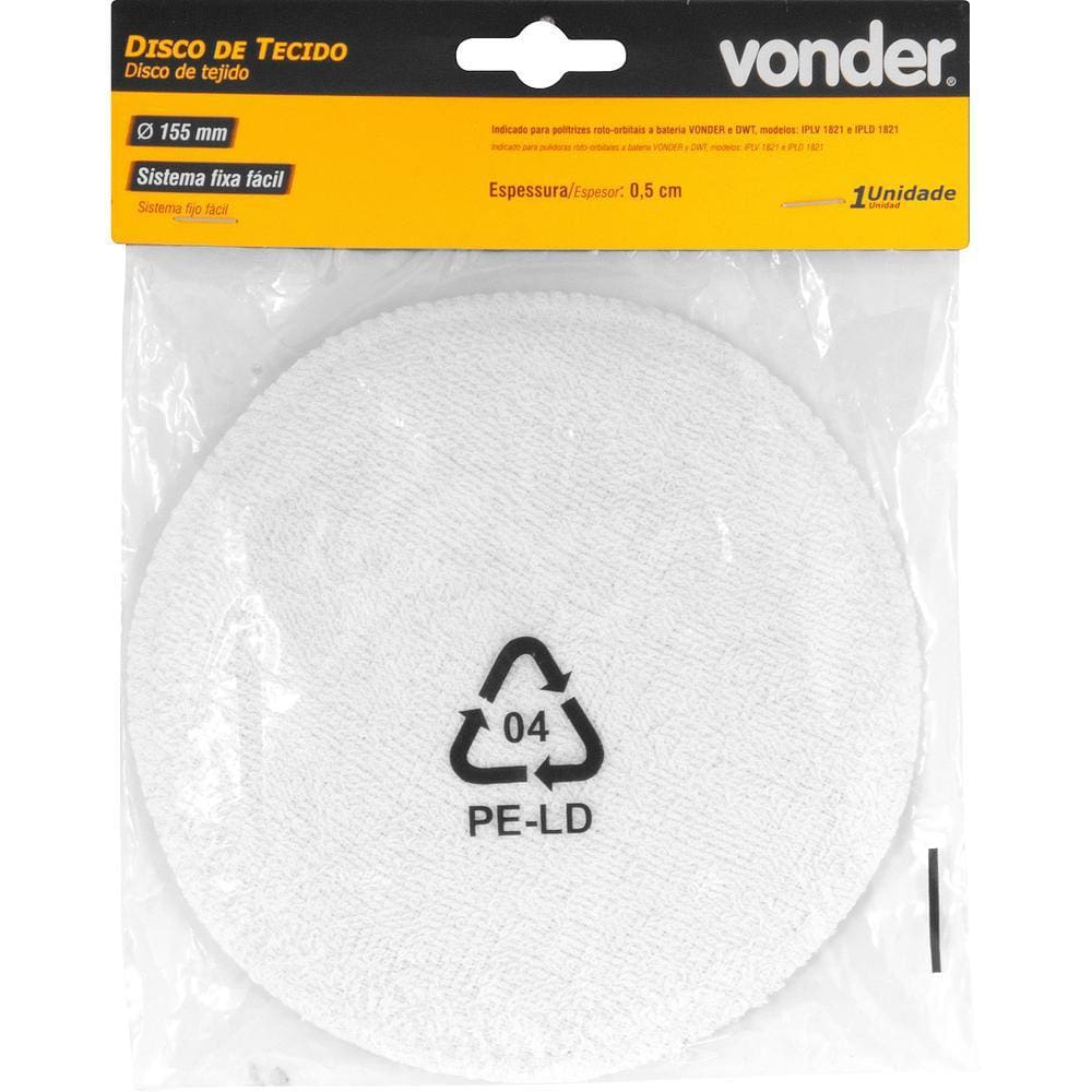 Disco de Tecido 155 mm Fixa Fácil Vonder