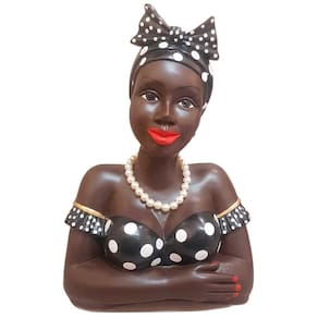 Boneca Namoradeira Grande Com Laço No Cabelo - Preto