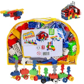 Blocos De Montar Family Bloks Infantil Educativo 400pçs