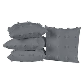Kit 4 Capas De Almofada Quadradas Poppy Com Pompom Branco
