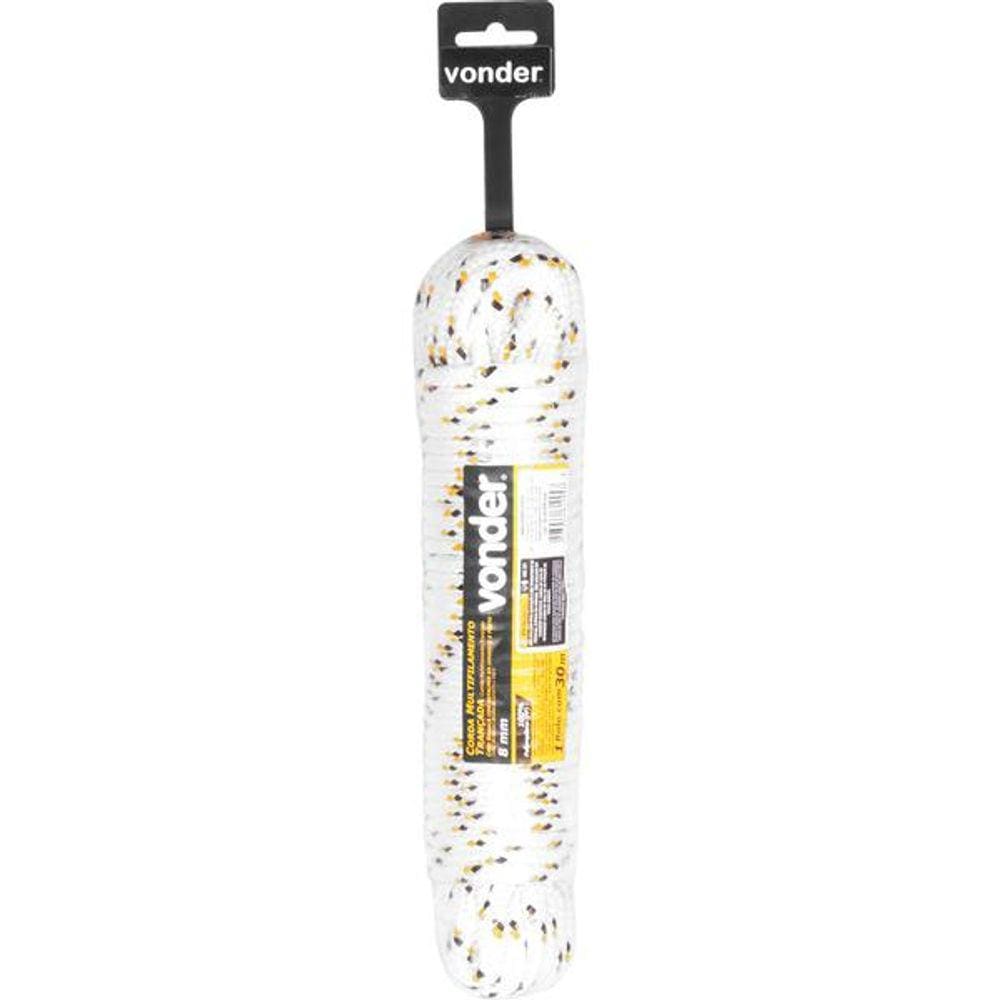 Corda Multifilamento Trançada 8mm x 30 metros Cartela Vonder