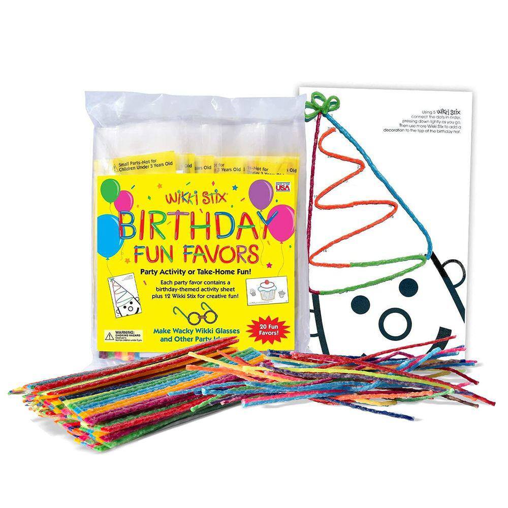 Lembrancinhas de festa Wikki Stix Birthday Favors x20 com 12 Stix