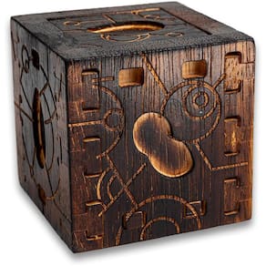 Puzzle Cube The Starlings Caixa de madeira intrincadamente esculpida