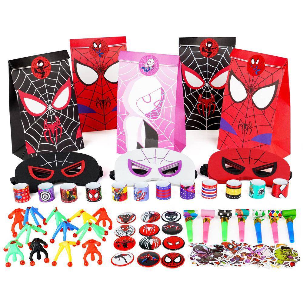 Conjunto de presentes de festa Partyfarm 110 unidades com tema Spider and Friend