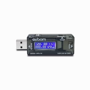 Voltímetro Digital Usb Exbom UTS-10 Portátil Teste Testador Voltagem Amperagem Corrente