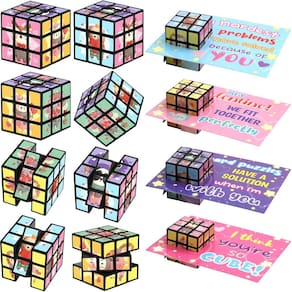 Cubos de Dia dos Namorados com cartas, pacote com 24 unidades, Puzzle Flip Cubes Kid
