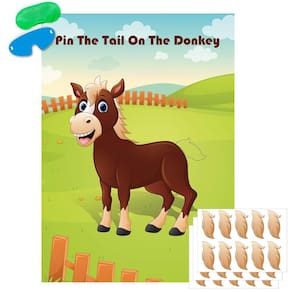 Jogo de festa Pin The Tail On The Donkey com 30 caudas para crianças