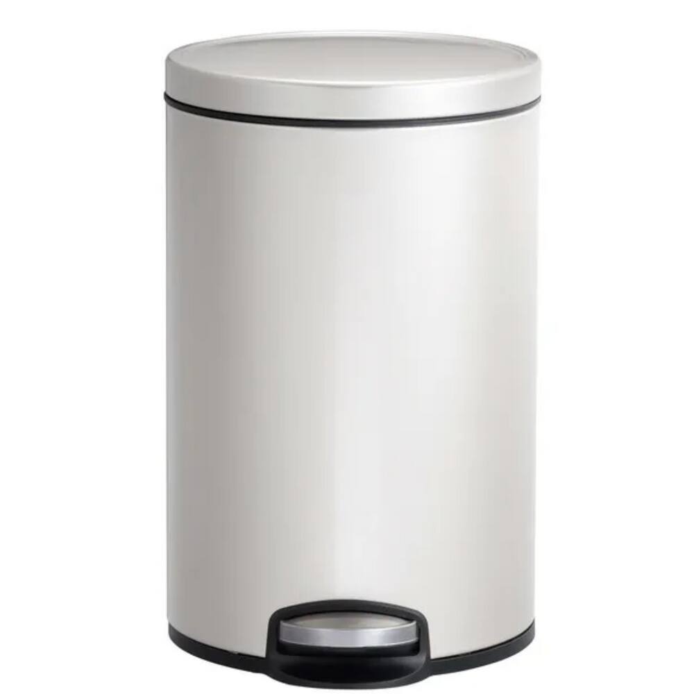 Lixeira Branca De Inox Opaque Fosca 30l com balde premium