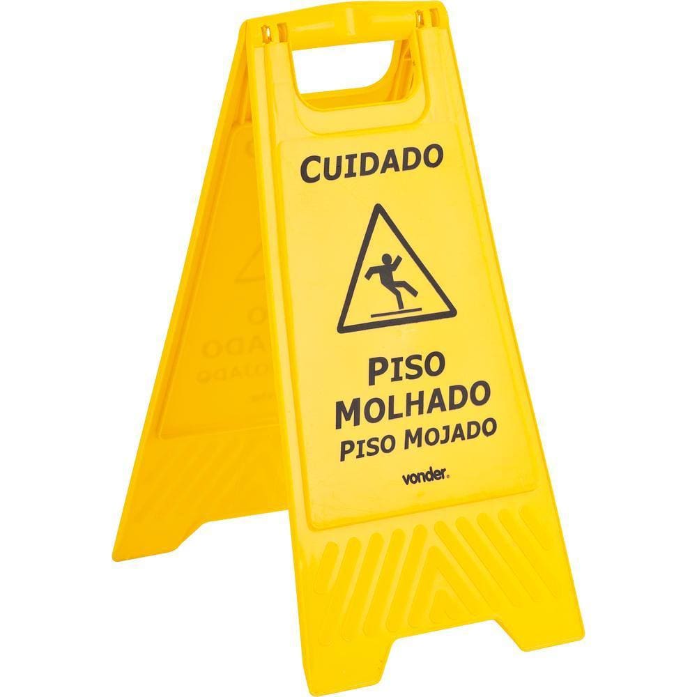 Cavalete para sinalização ”piso molhado” 62x30cm Vonder