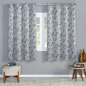 Cortina Flora 4,00M X 2,50M Tecido Jacquard Floral Ramos