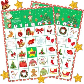 Jogo de bingo de Natal Myipyi para crianças e adultos com 24 cartas