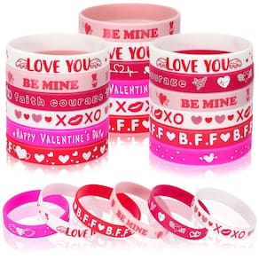 Pulseiras de silicone JUNEBRUSHS Dia dos Namorados 42 unidades para crianças