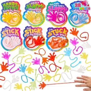 Sticky Hands JOYIN para Dia dos Namorados com cartões, pacote com 28, presente para crianças
