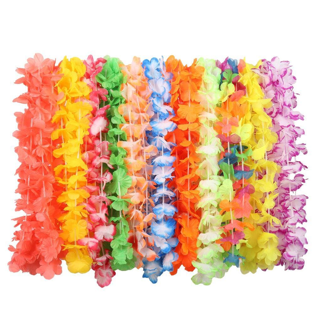 Decorações de festa de luau tropical a granel Hawaiian Leis 110 unidades