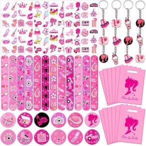 Kit de lembrancinhas de festa Lcnjscgo Hot Pink Princess com etiqueta temporária
