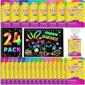 Caderno Party Favor Toy pigipigi Rainbow Art Scratch, pacote com 24