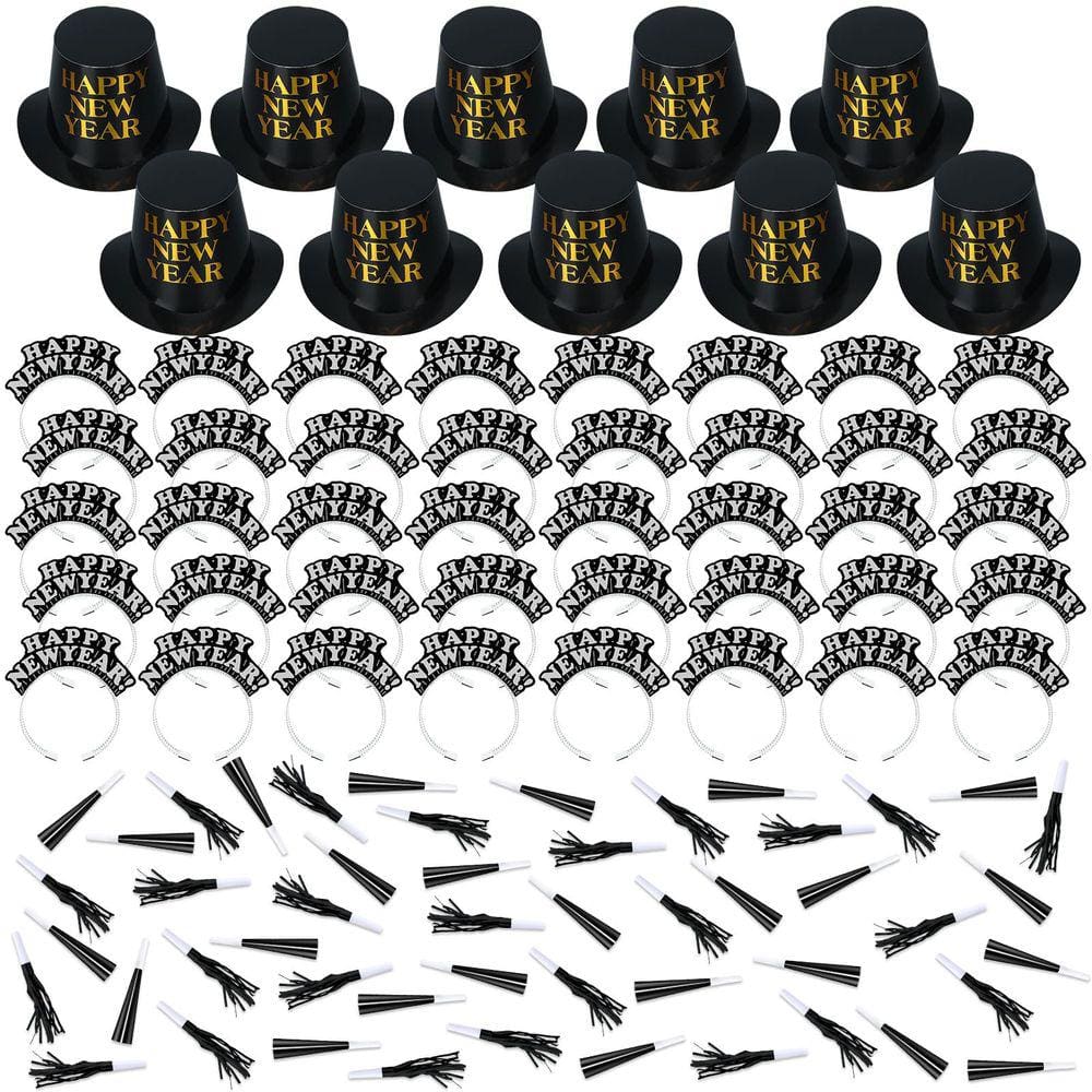 Suprimentos para festas, kit de festa de feliz ano novo, 100 unidades, 2024