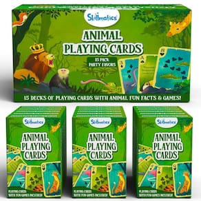 Cartas de baralho Skillmatics Party Favors Animal Kids 15 decks