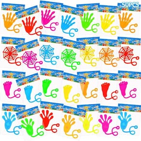 Pacote de 50 lembrancinhas de festa Sticky Hands ALKNOT para meninos e meninas