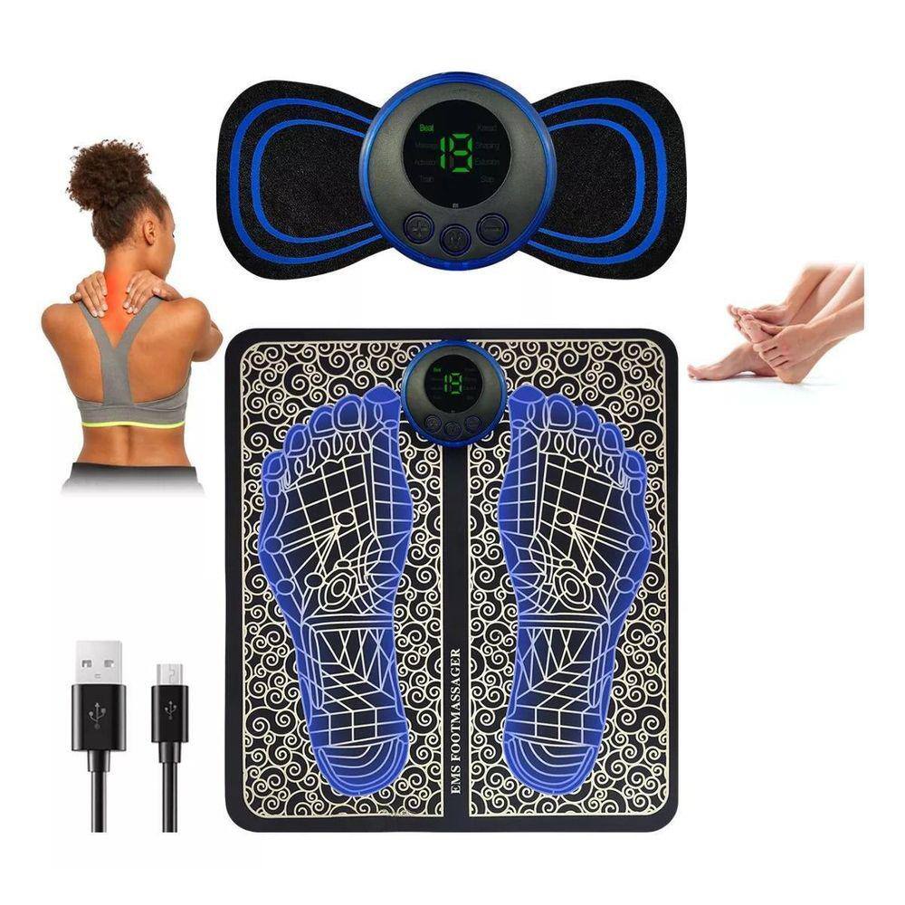 Kit Massagem Diária: Massageador Ems No Kit Tapete Pés,
